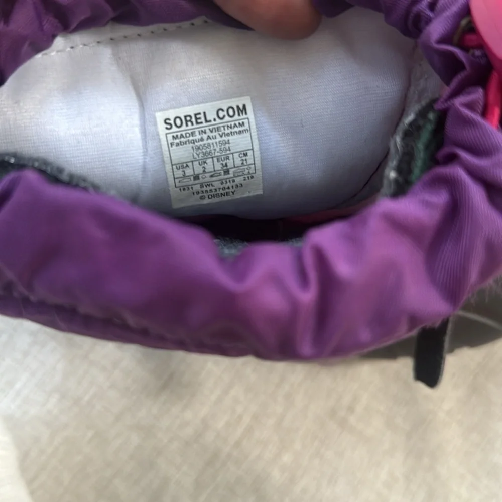 Sorel X Disney Frozen Flurry Weather Resistant Snow Boots‎ Winter Ski Youth 3